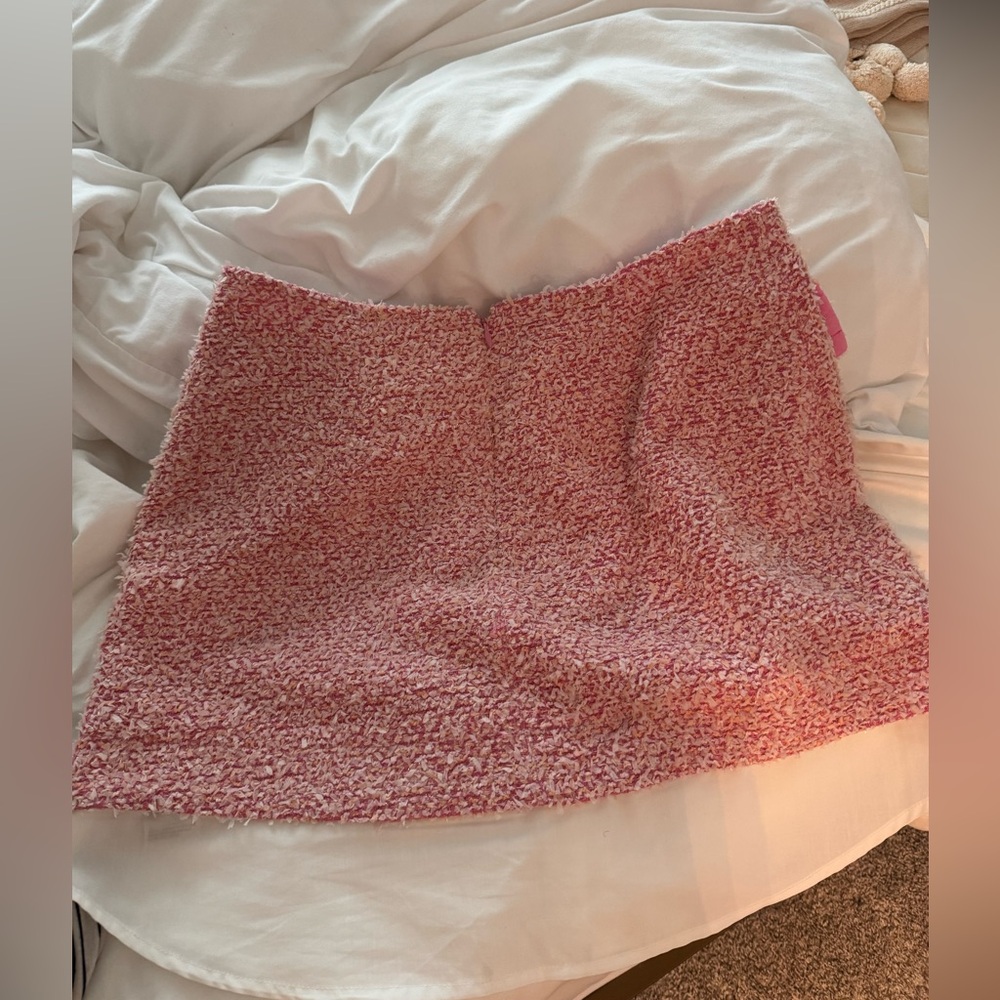 Pink & white tweed skirt from Anthropologie - Picture 3 of 4